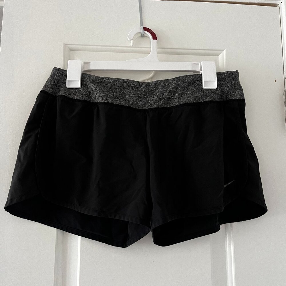 Grey and Black Medium Nike Dry Fit Running Shorts